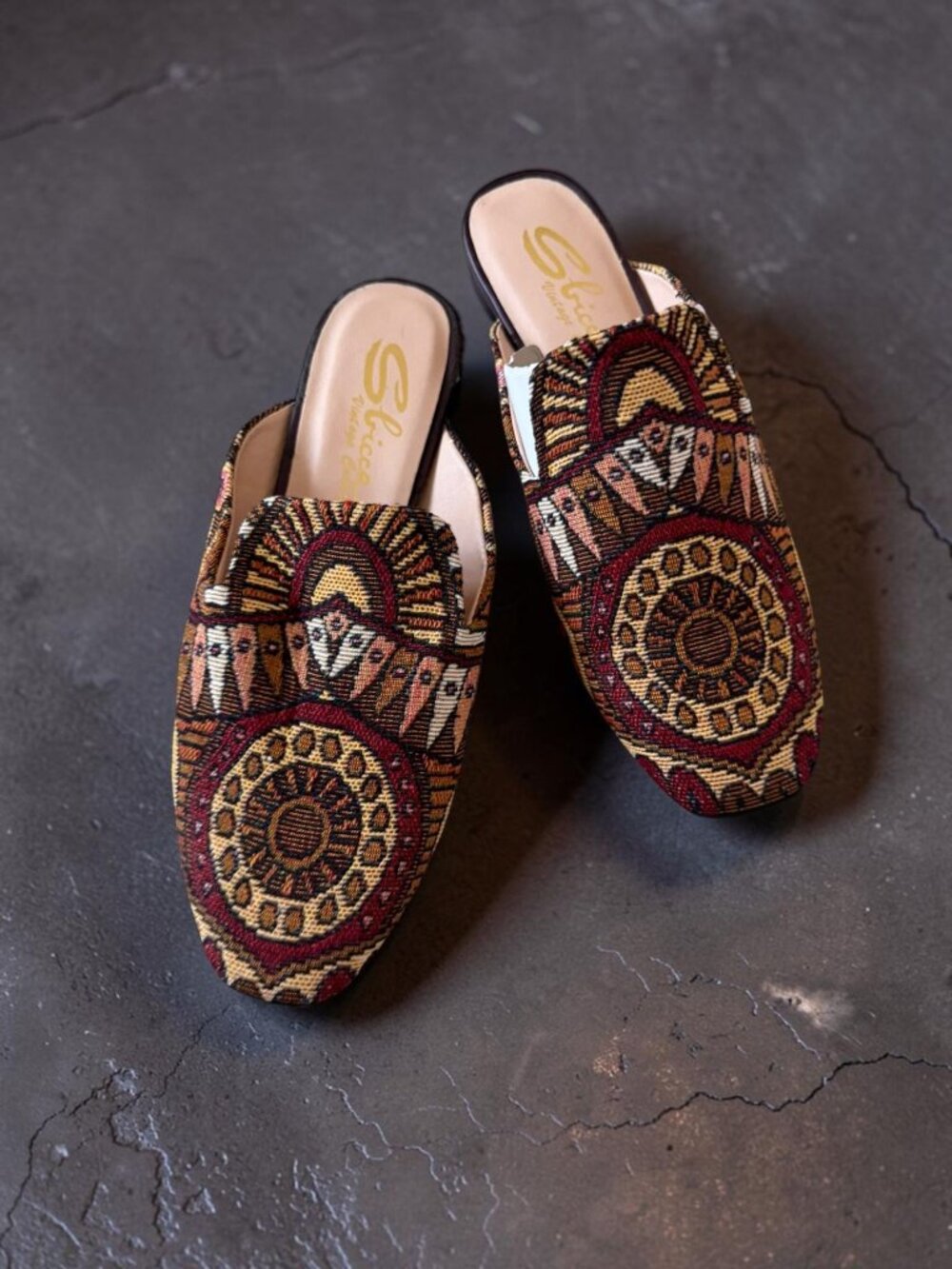 SBICCA Multicolor Tapestry Mules Flats Loafers Size 6 NEW NWOB